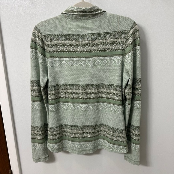 Old Ranch 1/4 Zip Pullover Sweatshirt Green Geometric Aztec Top Women Size S GUC - Picture 6 of 9